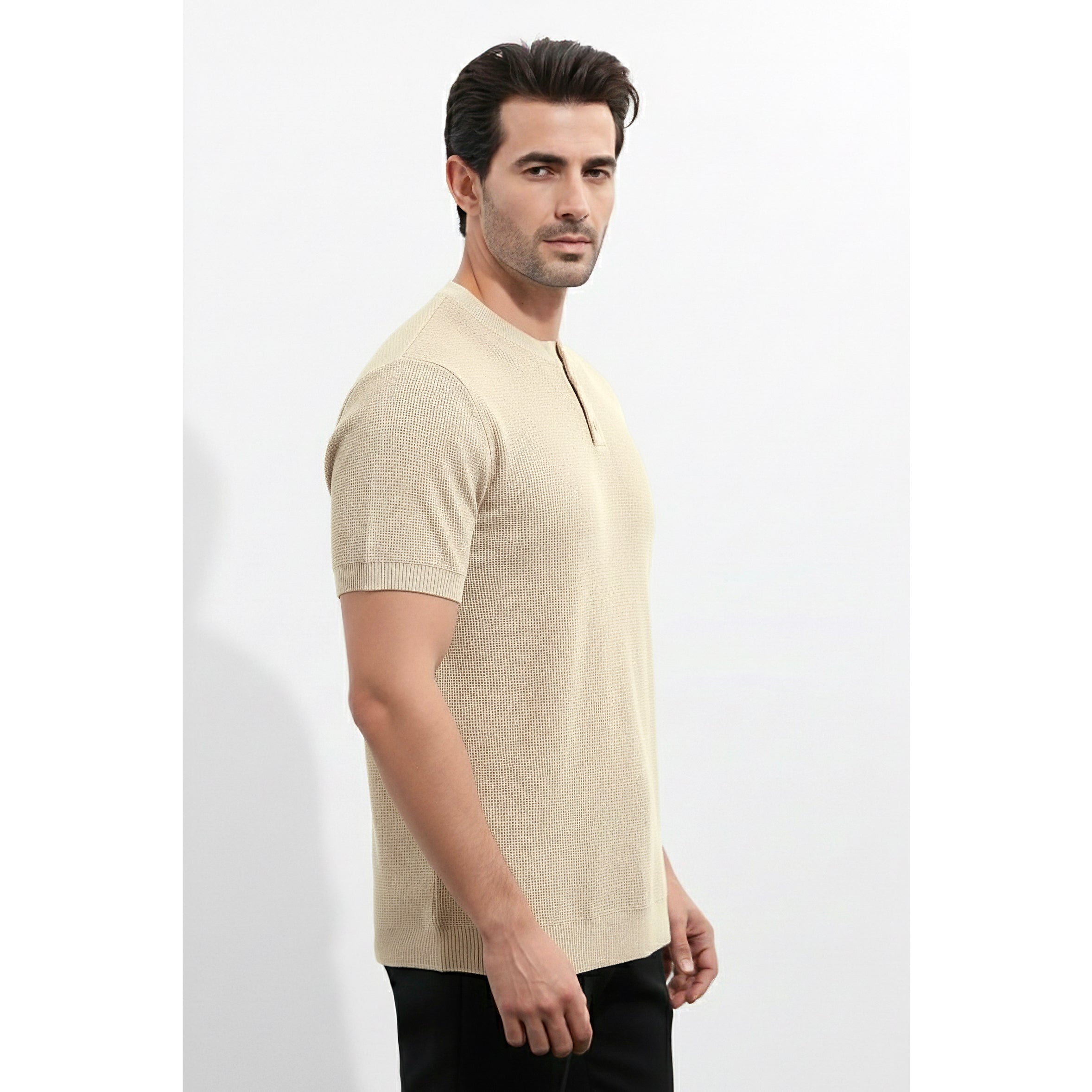 Mens Knitted Henley