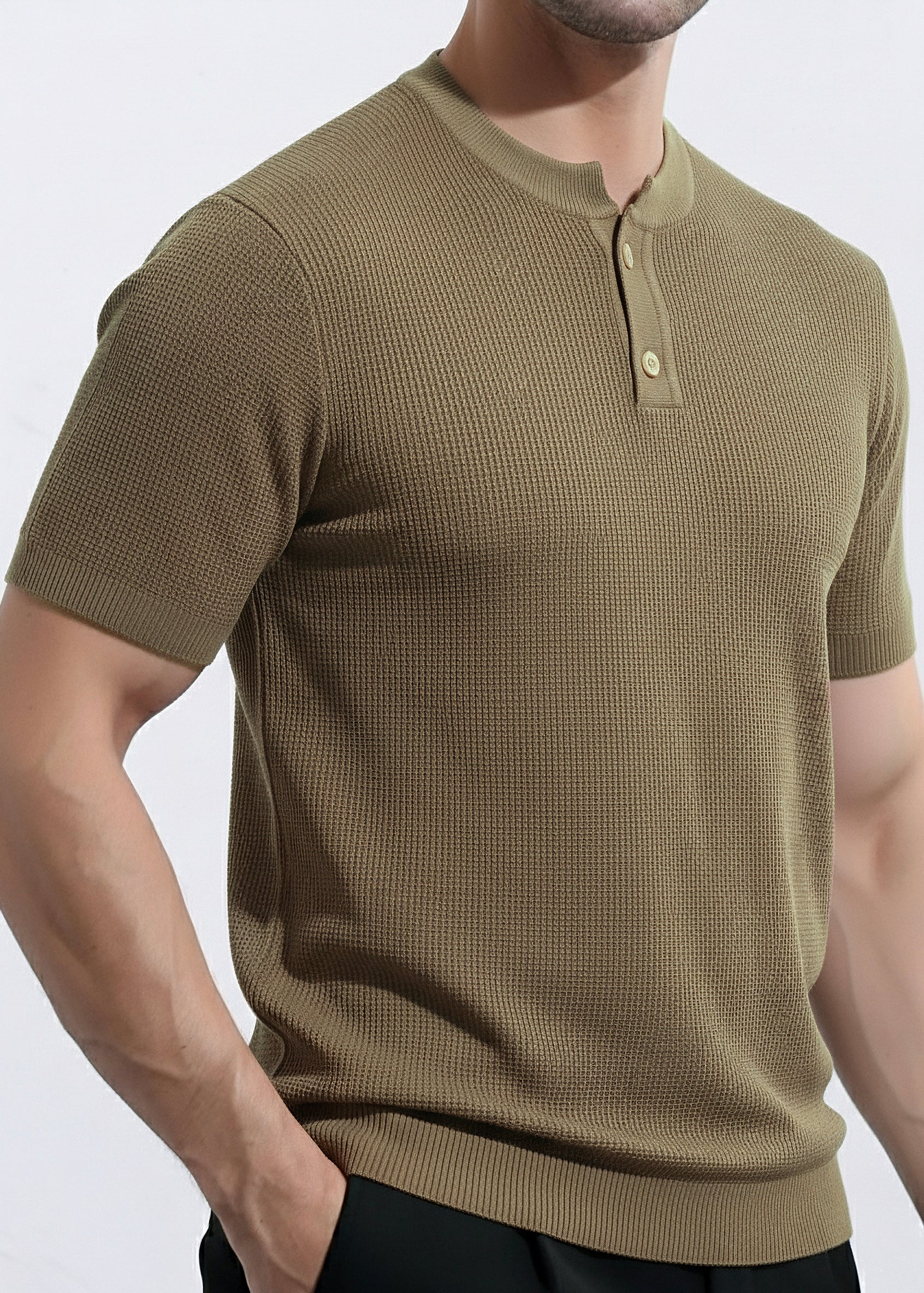 Mens Knitted Henley