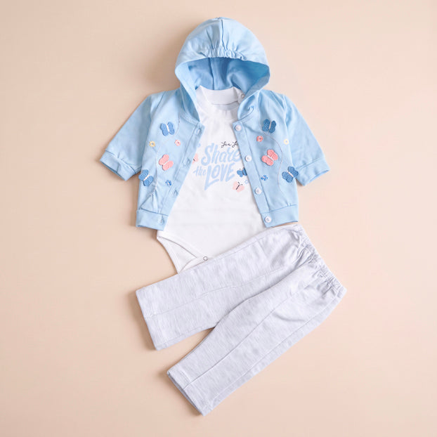 Infant Girls 3 Pcs Suit – 7 Vibrant Colors Winter Outfit Set (3-6 Months)