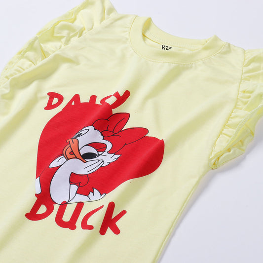 Girls Half Sleeves 2 Piece Suit (Daisy Duck)