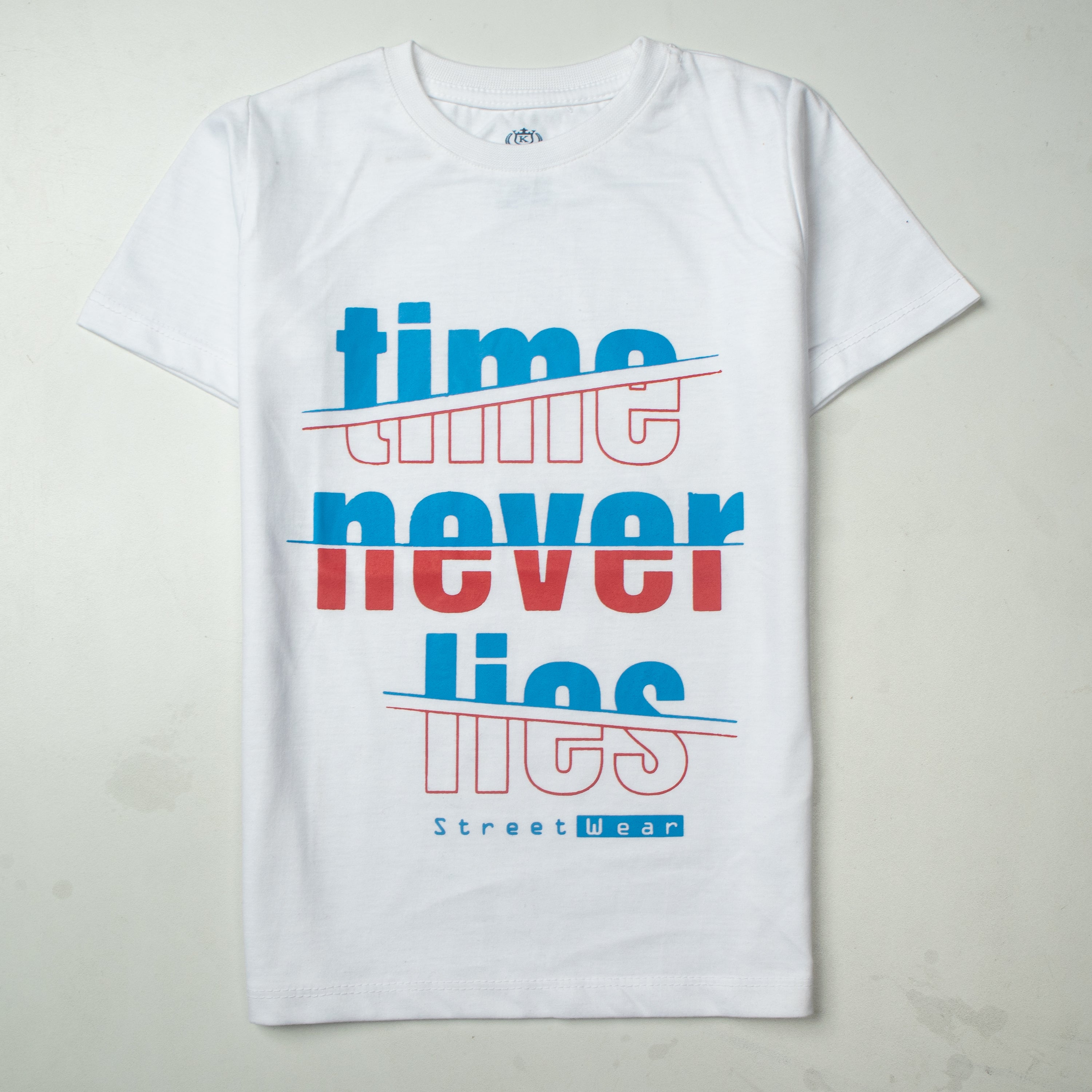 infant Boys Half Sleeves-Printed T-Shirt (Time)