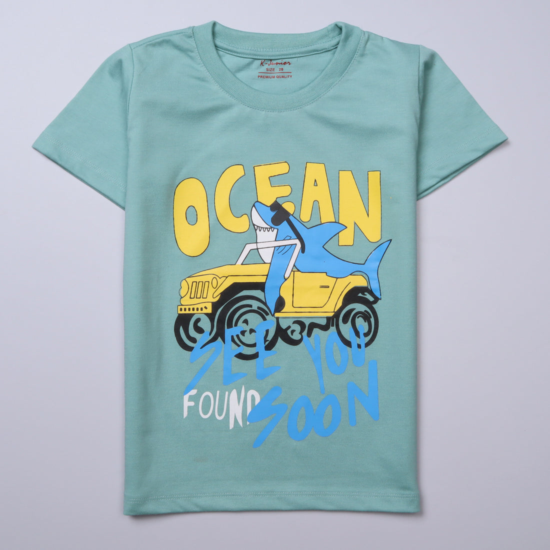Infant Boys Half Sleeves-Printed T-Shirt (Ocean)