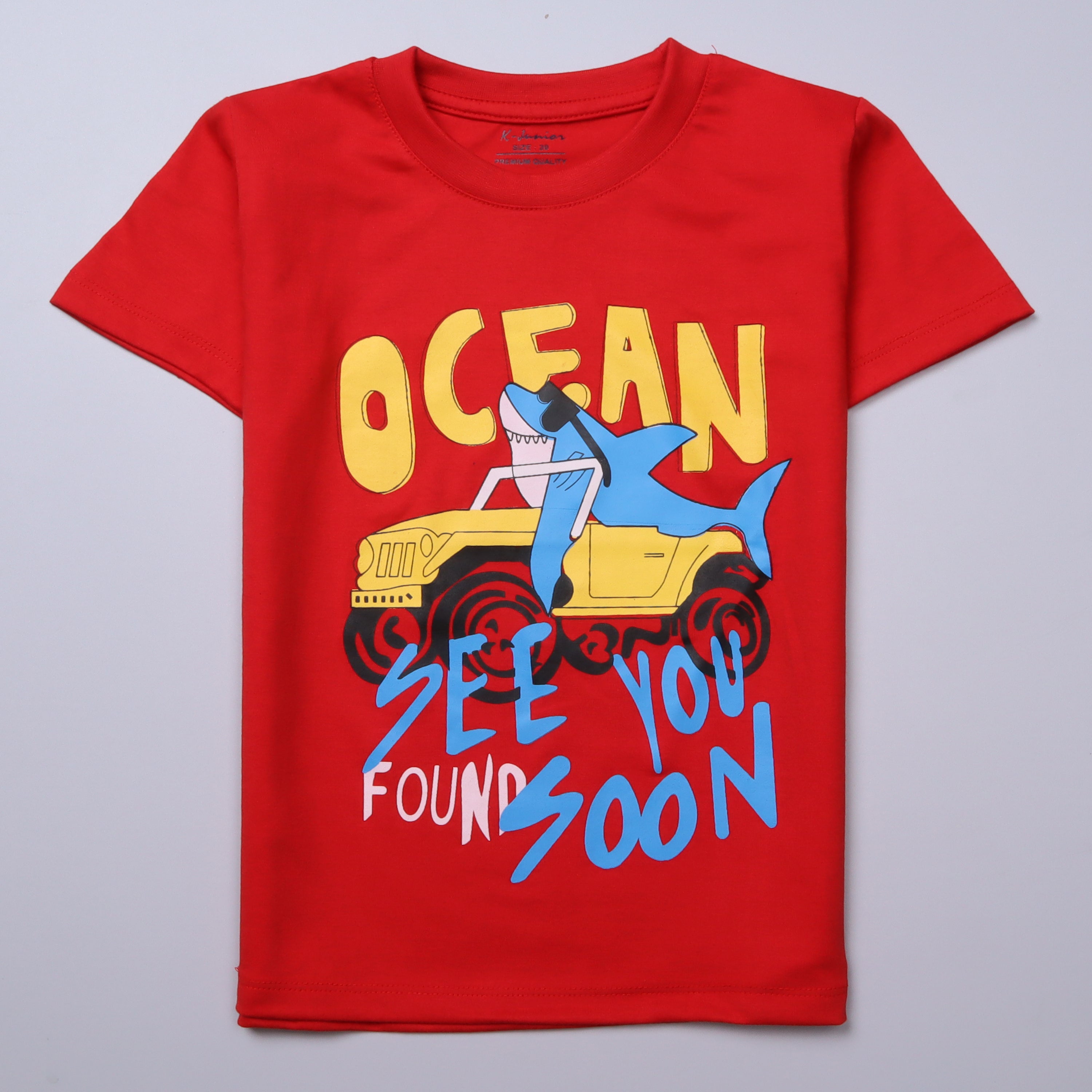 Infant Boys Half Sleeves-Printed T-Shirt (Ocean)