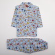 Boys Night Suit Full Sleeves Color Light-Blue Code-SX