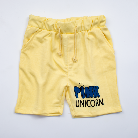 Girls Cotton Short Color Lemon ( Pink)