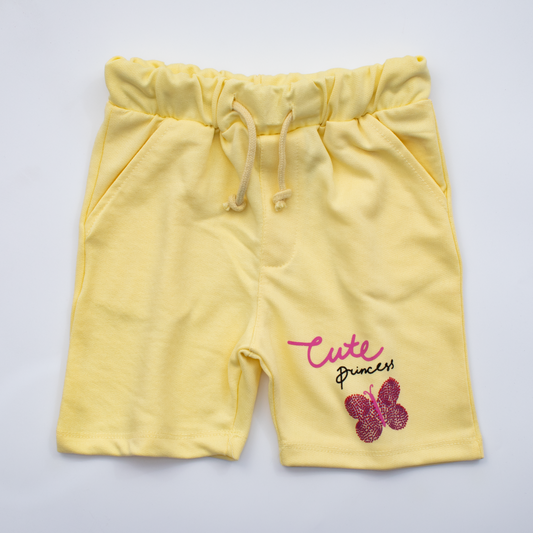 Girls Cotton Short Color Lemon ( Cute )