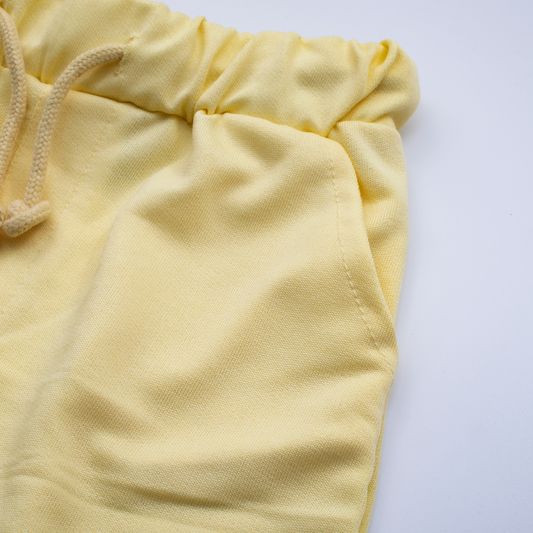 Girls Cotton Short Color Lemon ( Cat )