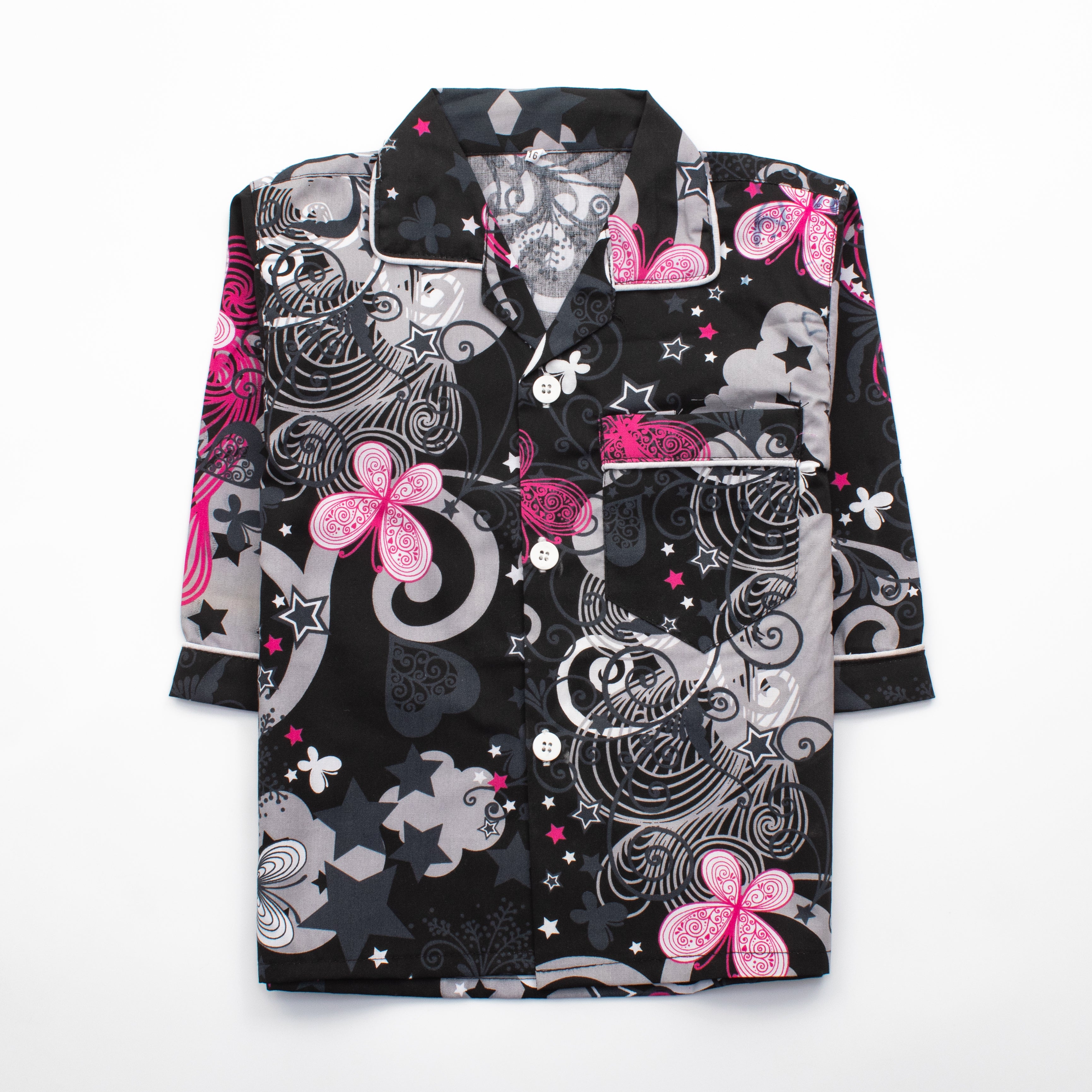Girls Night Suit Full Sleeves Color Black Code-D