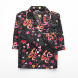 Girls Night Suit Full Sleeves Color Black Code-E