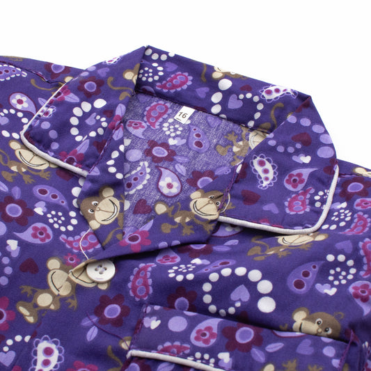 Boys Night Suit Full Sleeves Color Purple  Code-C