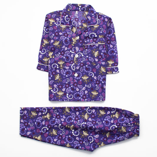 Boys Night Suit Full Sleeves Color Purple  Code-C