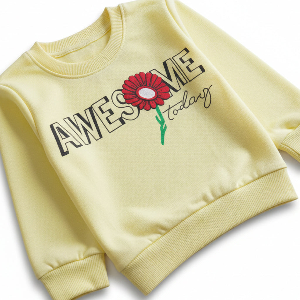 Girls Printed Full Sleeve Sweat T-Shirt Code (7221)