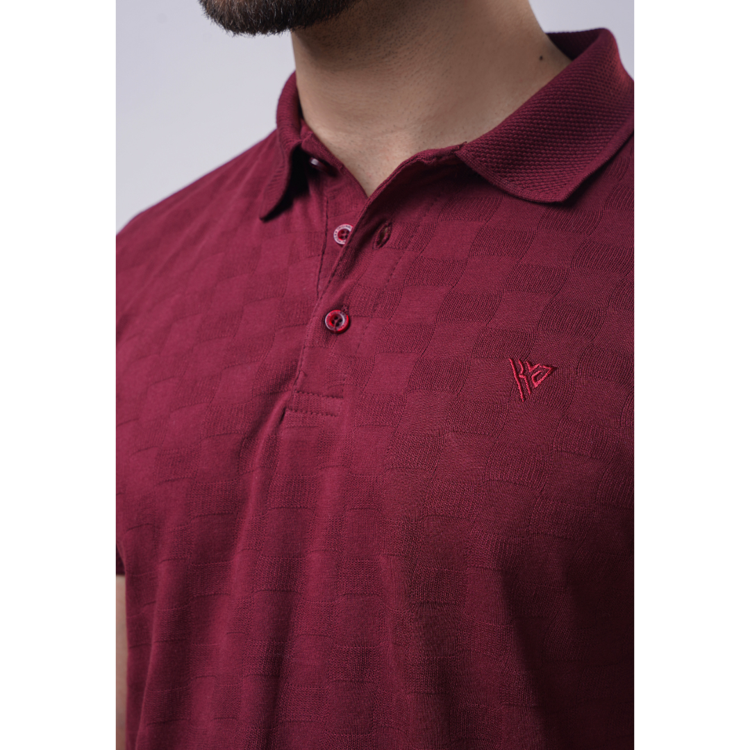 Men's Jacquard Half Sleeve Polo