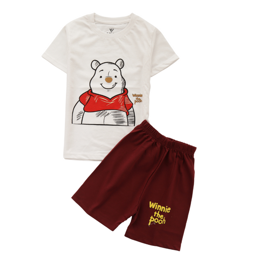 Boys Half Sleeves 2 Piece Suit (Pooh)
