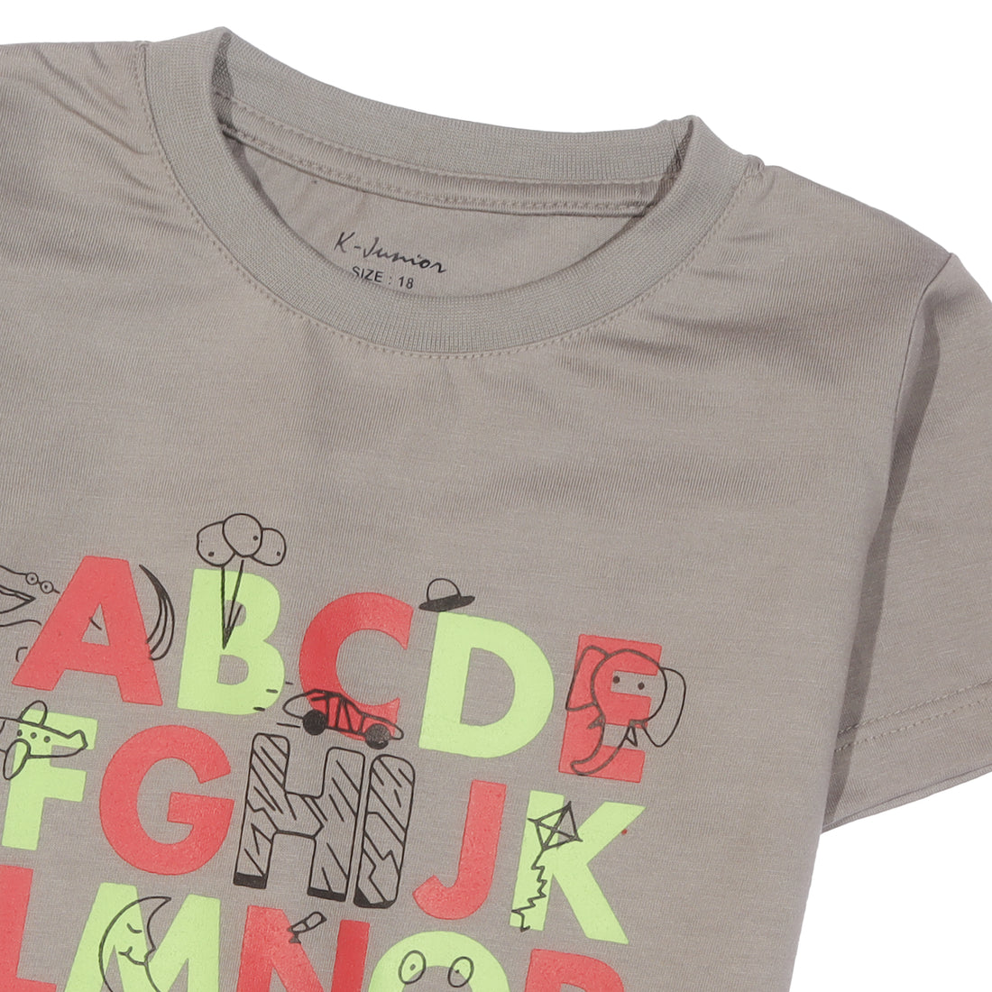 Infant Boys Half Sleeves-Printed T-Shirt (ABC)