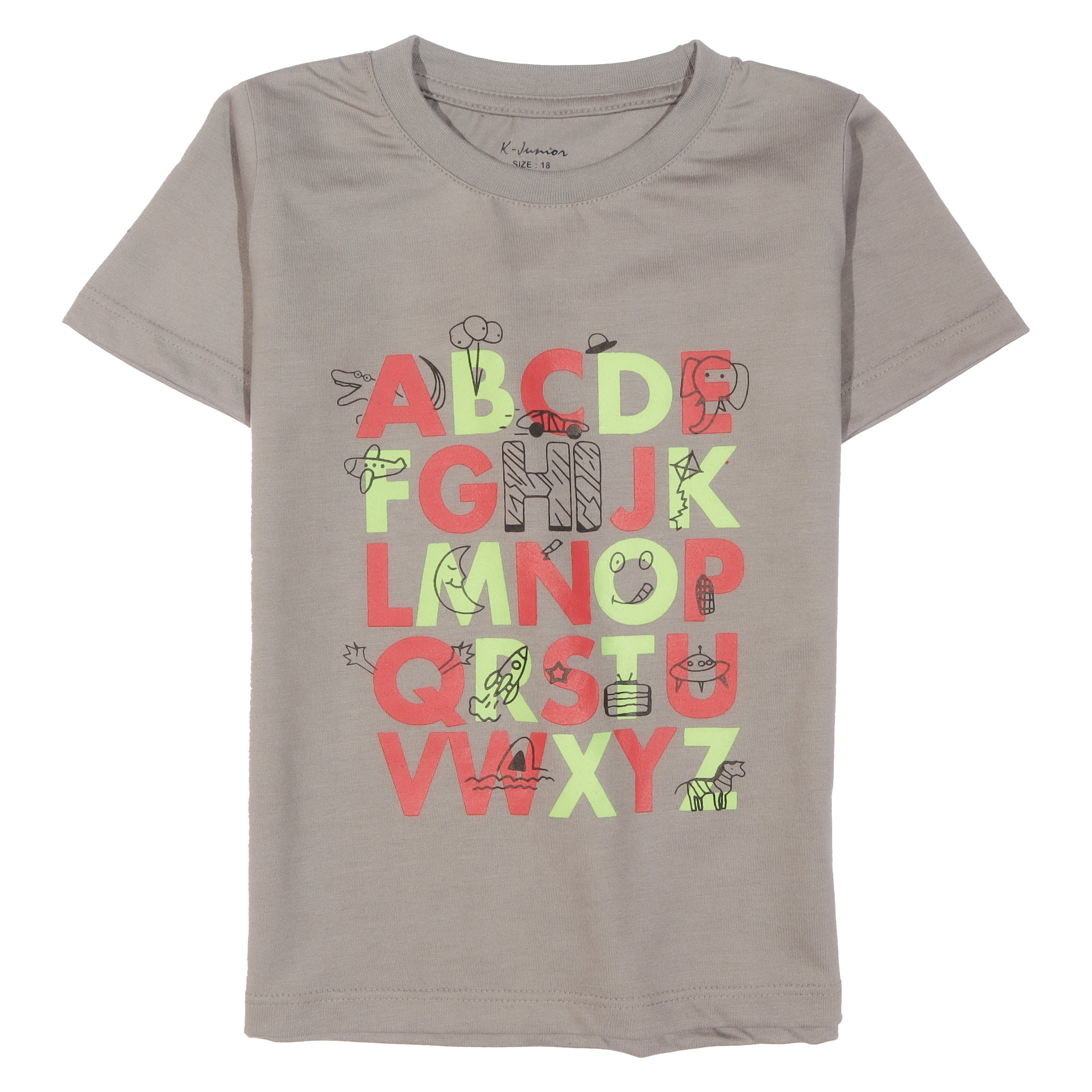 Infant Boys Half Sleeves-Printed T-Shirt (ABC)
