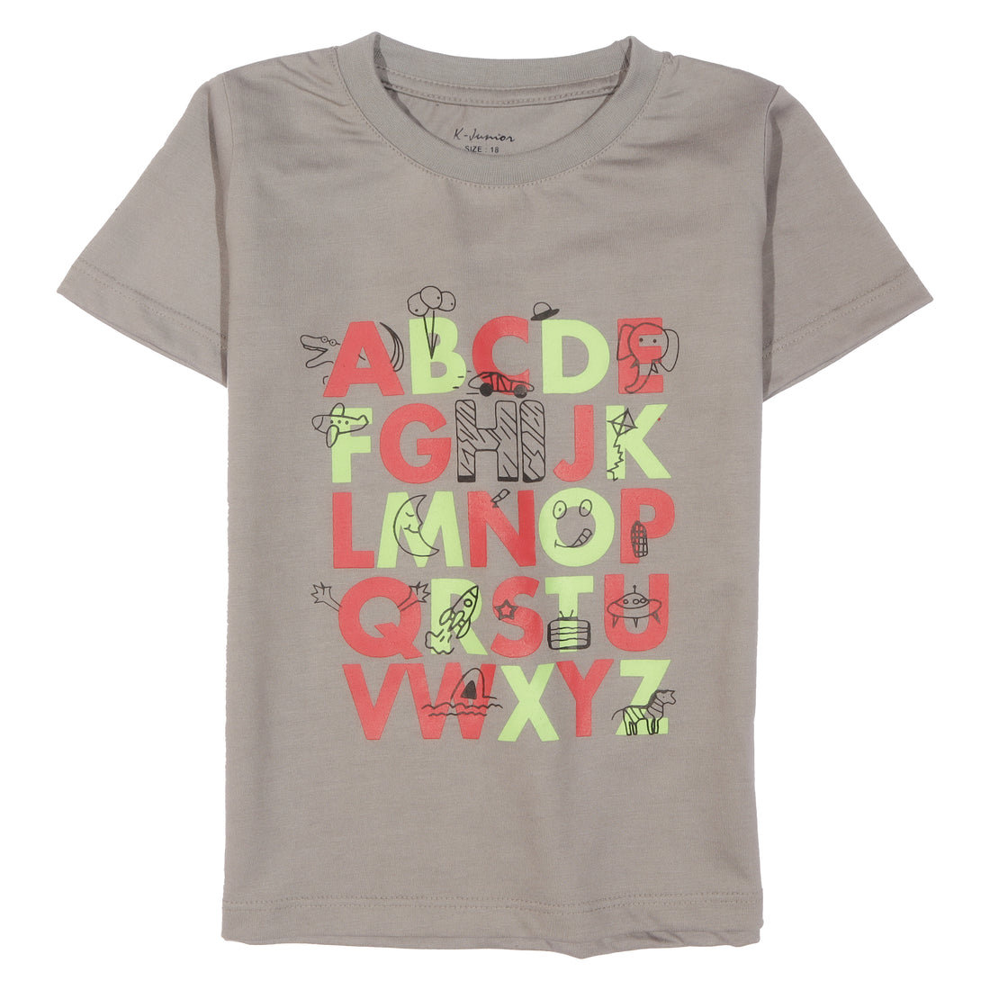 Infant Boys Half Sleeves-Printed T-Shirt (ABC)