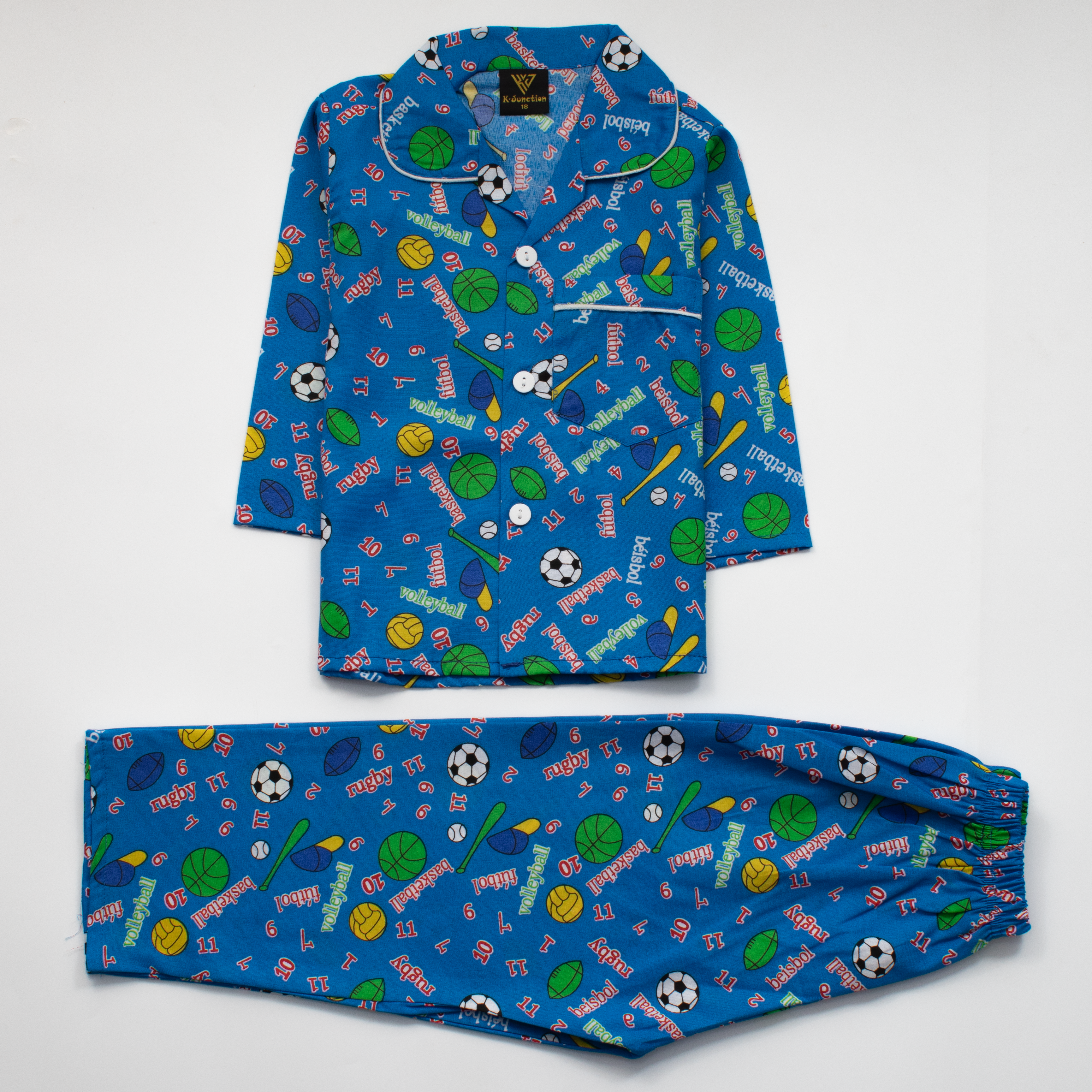 Boys Night Suit Full Sleeves Color Royal-Blue Code-D