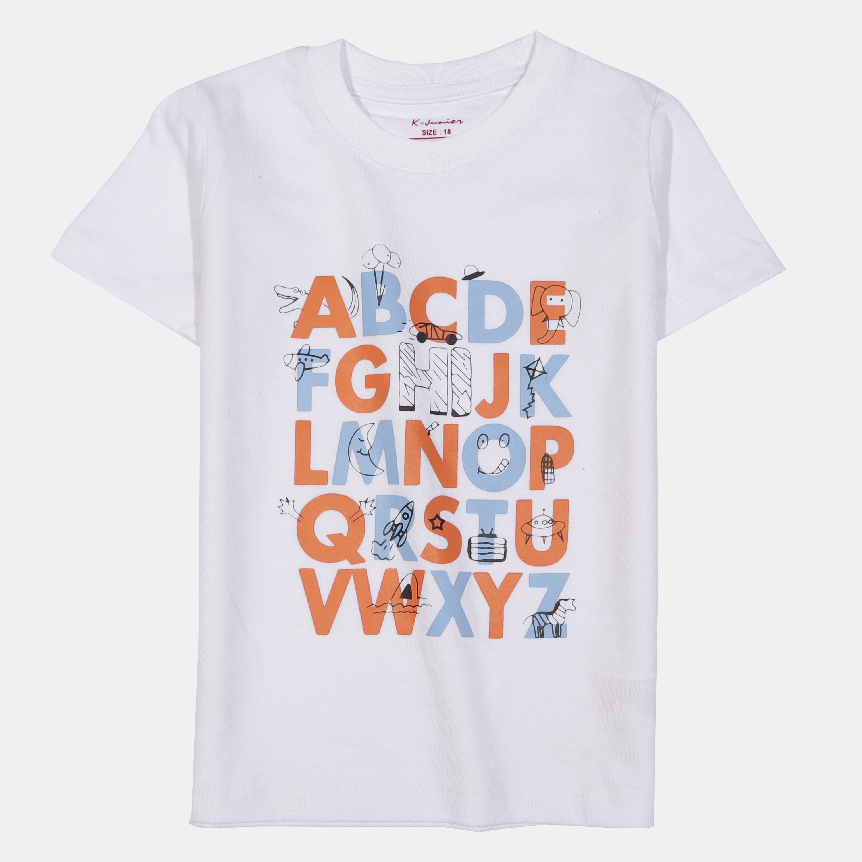 Infant Boys Half Sleeves-Printed T-Shirt (ABC)