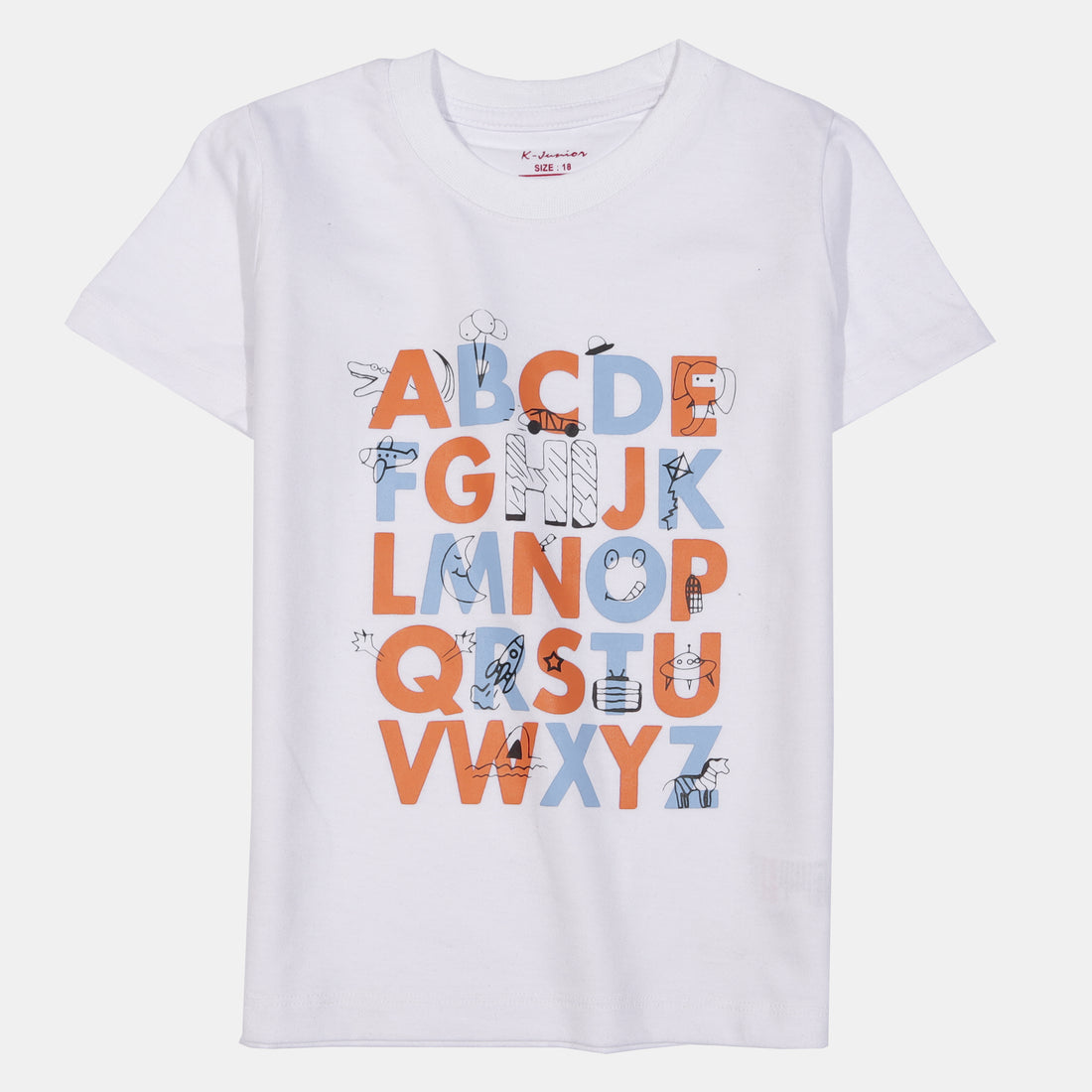 Infant Boys Half Sleeves-Printed T-Shirt (ABC)