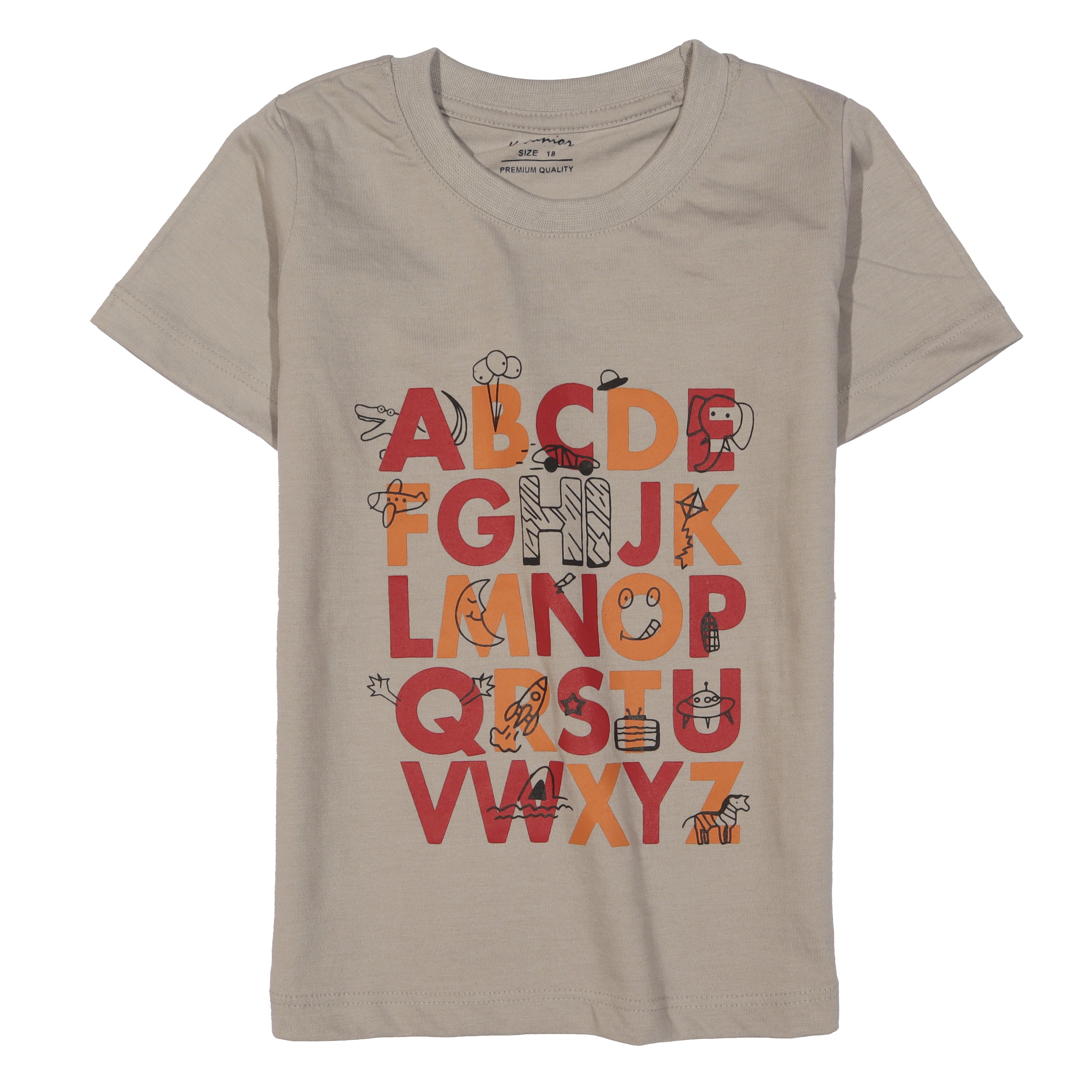 Infant Boys Half Sleeves-Printed T-Shirt (ABC)