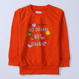 Girls Printed Full Sleeve Sweat Shirt ( No drama )