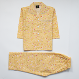 Girls Night Suit Full Sleeves Color Mustard Code-G