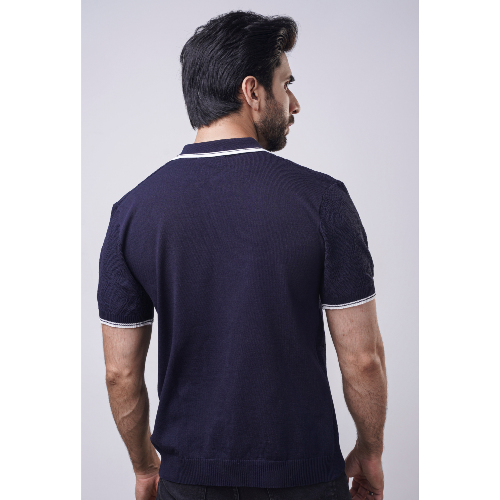 Men's Knitted Half Sleeve Polo