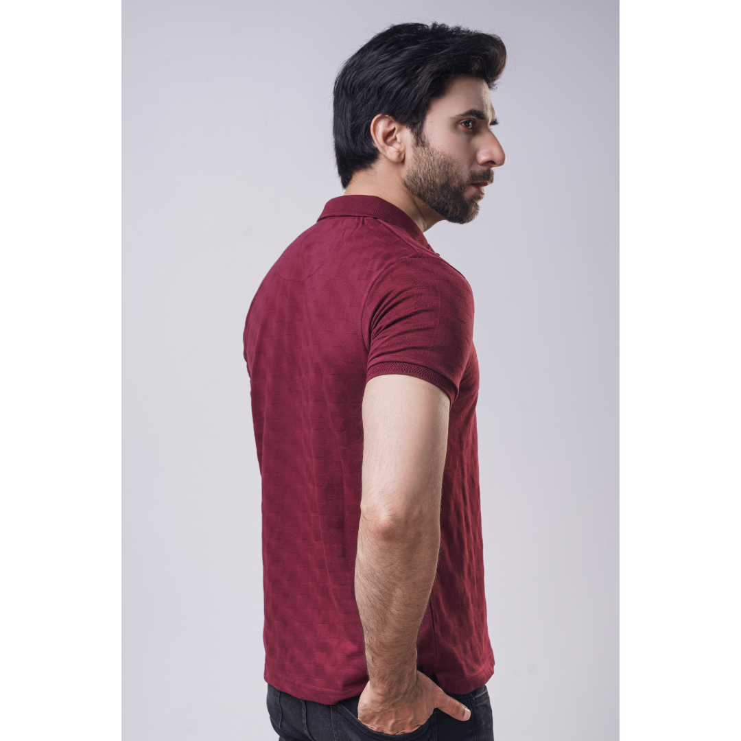 Men's Jacquard Half Sleeve Polo