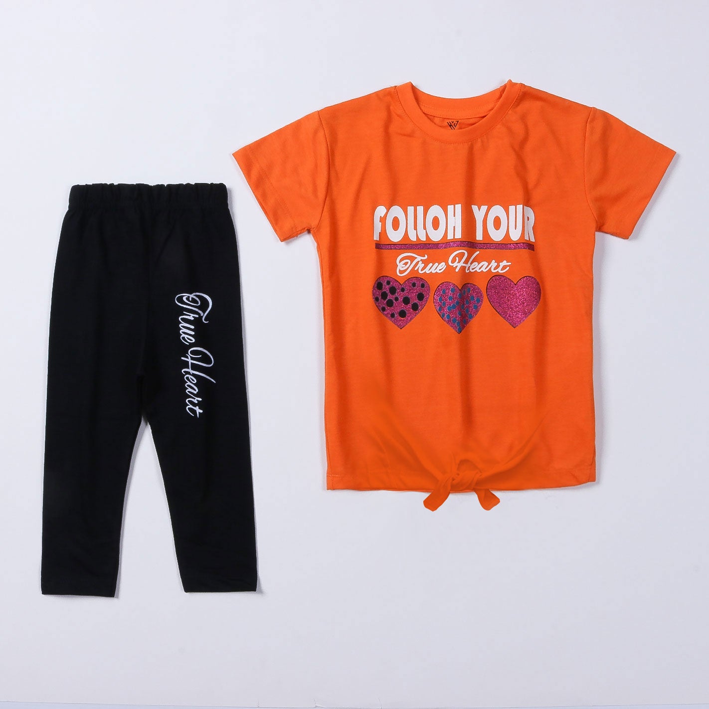 Girls Half Sleeves 2 Piece Suit (Follow)