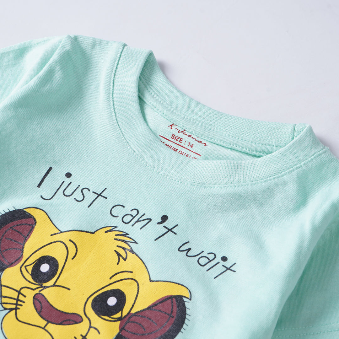 Infant Boys Half Sleeves-Printed T-Shirt (Simba)