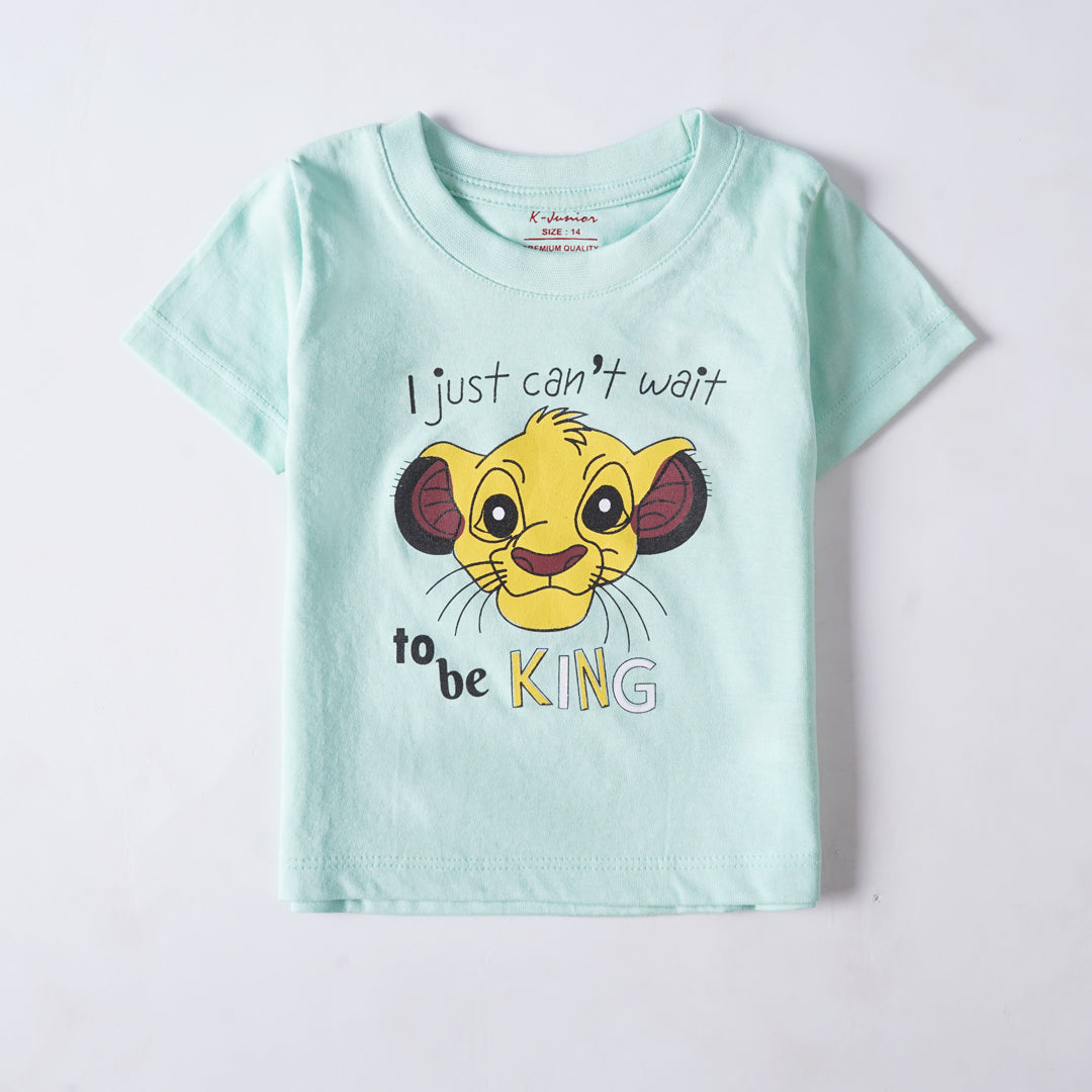 Infant Boys Half Sleeves-Printed T-Shirt (Simba)