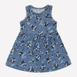 Girls Printed Frock Color Blue Code-F