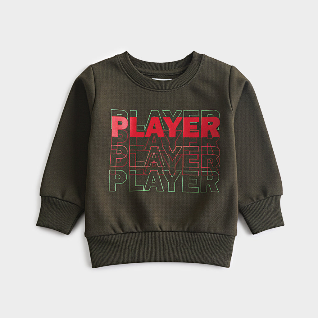 Boys Printed Full Sleeve Sweat T-Shirt (Player)
