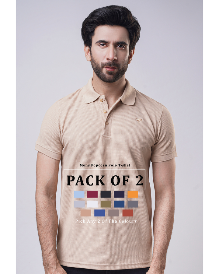 Pack of two popcorn polo