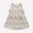 Girls Printed Frock Color White-Olive