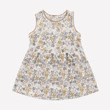 Girls Printed Frock Color White-Olive