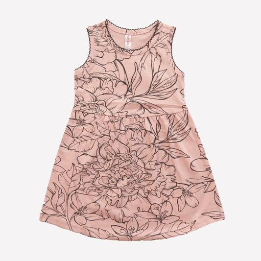 Girls Printed Frock Color Light-Pink Code-A