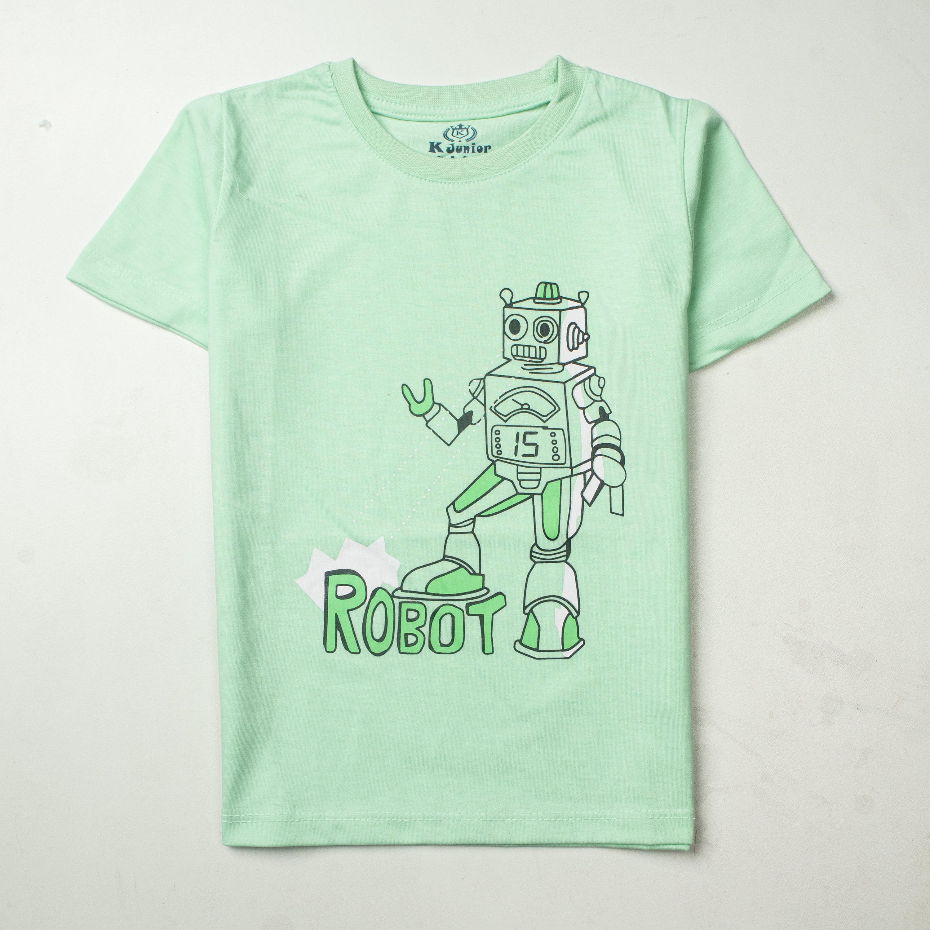 Boys Half Sleeves-Printed T-Shirt (Robot)