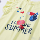 Girls Half Sleeves 2 Piece Suit  (Love Summer)