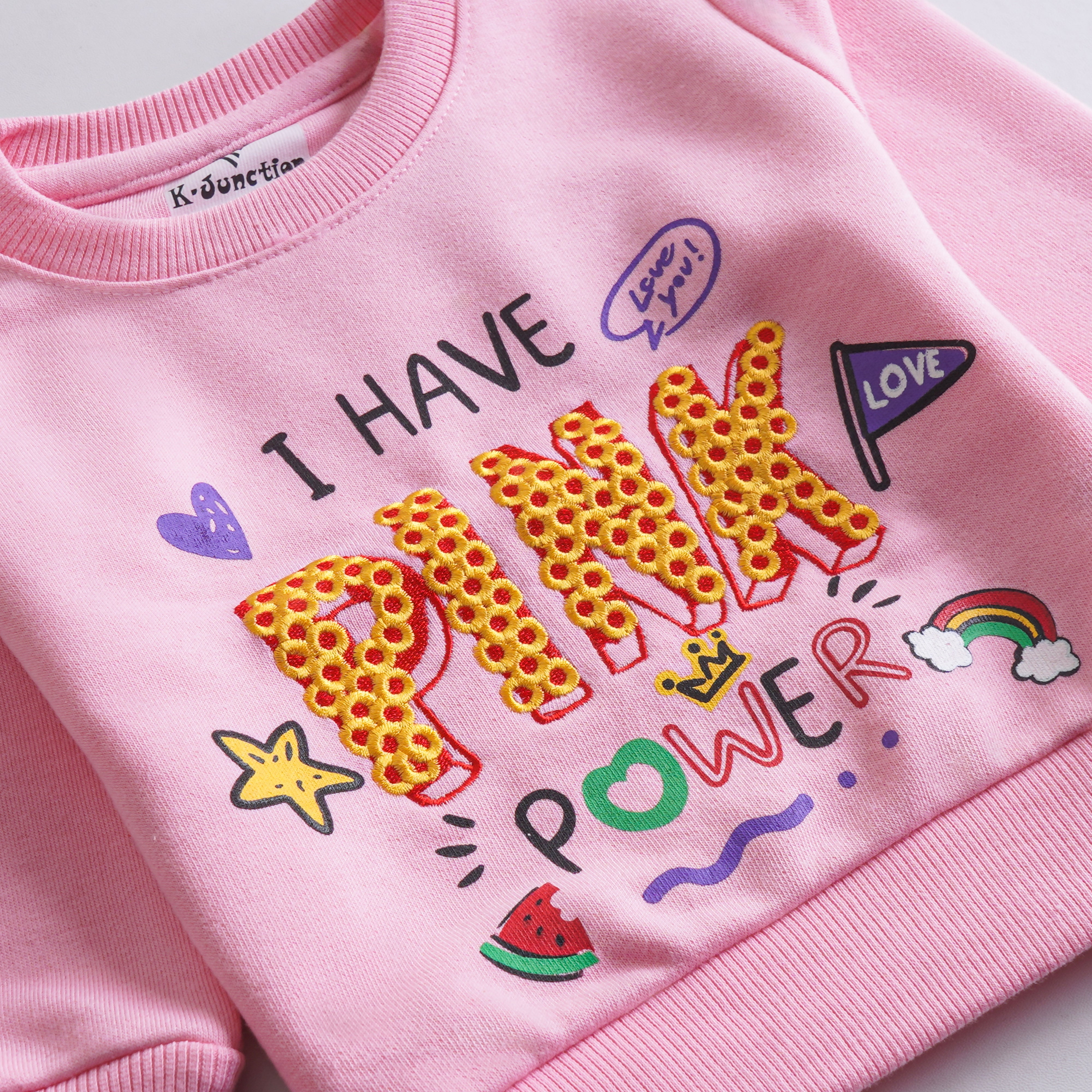 Girls Printed Full Sleeve Sweat T-Shirt (7217)