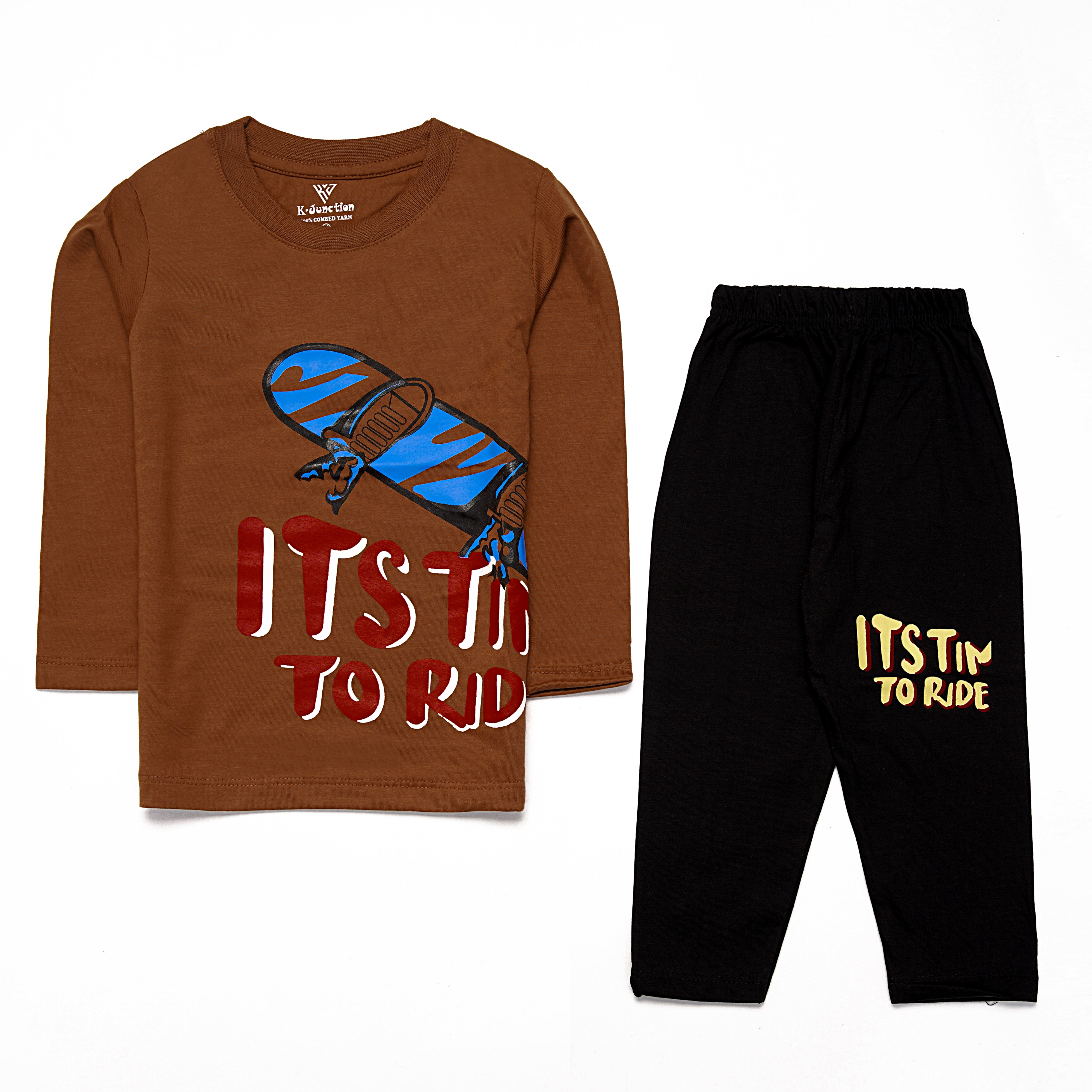 Boys Printed Full Sleeve Suit (It's-Time)