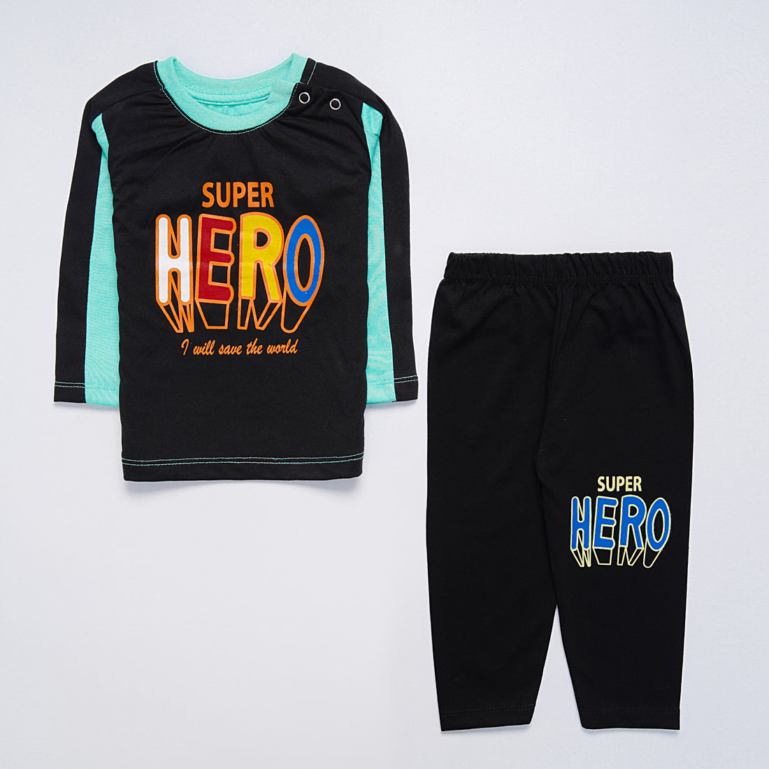 Infant Baba Printed Full Sleeve Suit (Super-Hero)