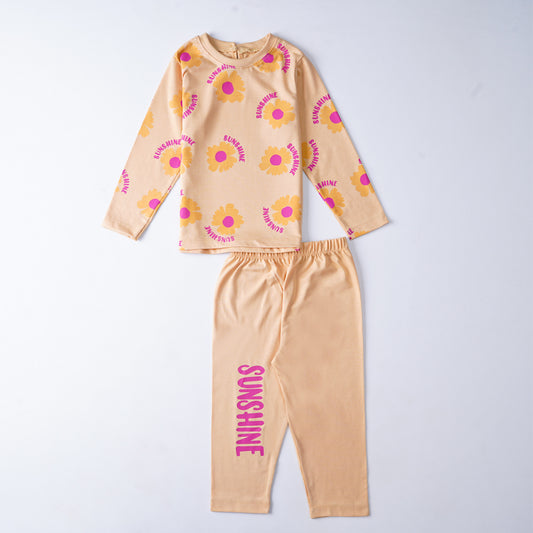 Girls Printed Full Sleeve Suit