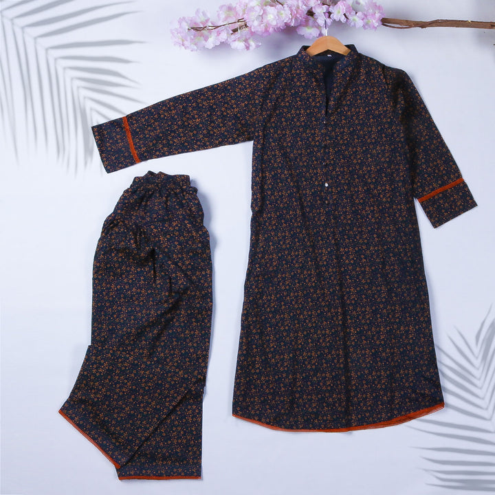 Women's 2Pcs Printed Suit Color S-Blue