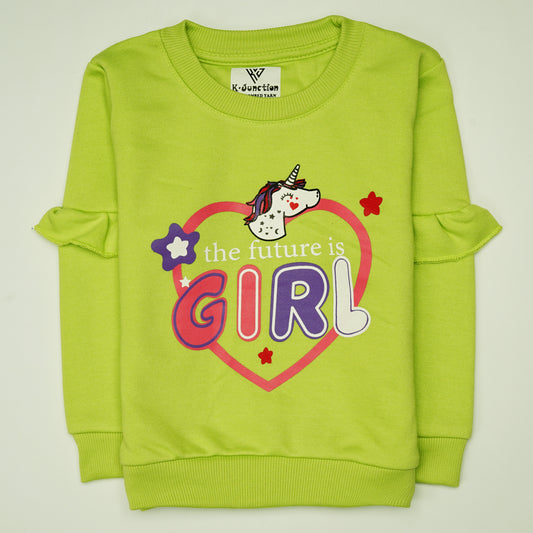 Girls Printed Full Sleeve Sweat T-Shirt (7224)