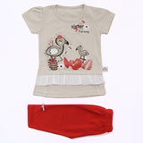 Girls Half Sleeves 2 Piece Suit Code-BJ