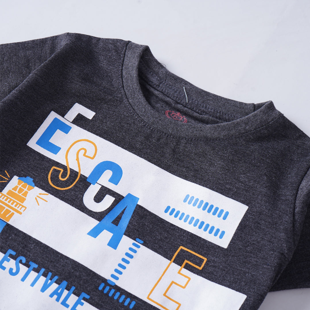 Infant Boys Half Sleeves-Printed T-Shirt (Escape)