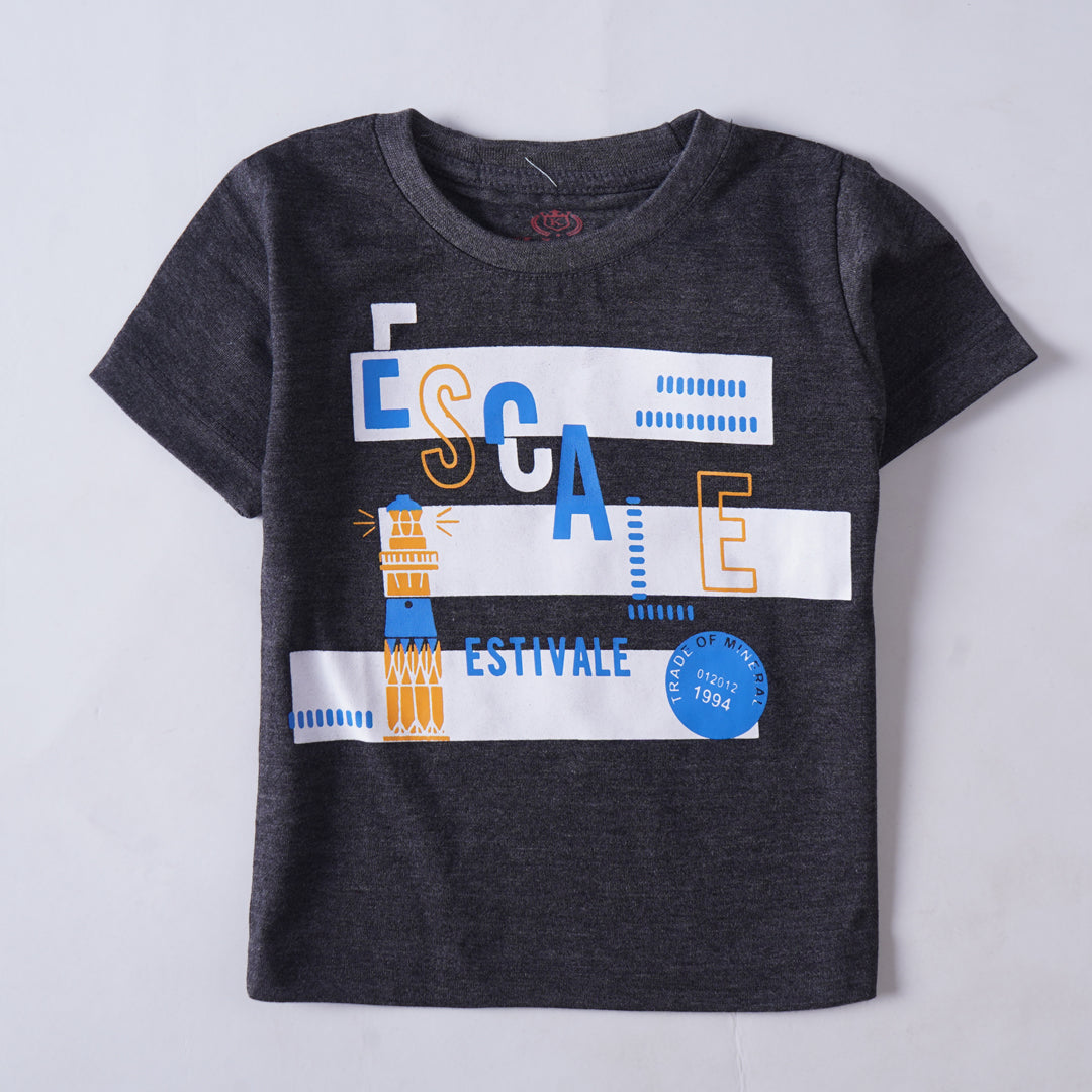 Infant Boys Half Sleeves-Printed T-Shirt (Escape)
