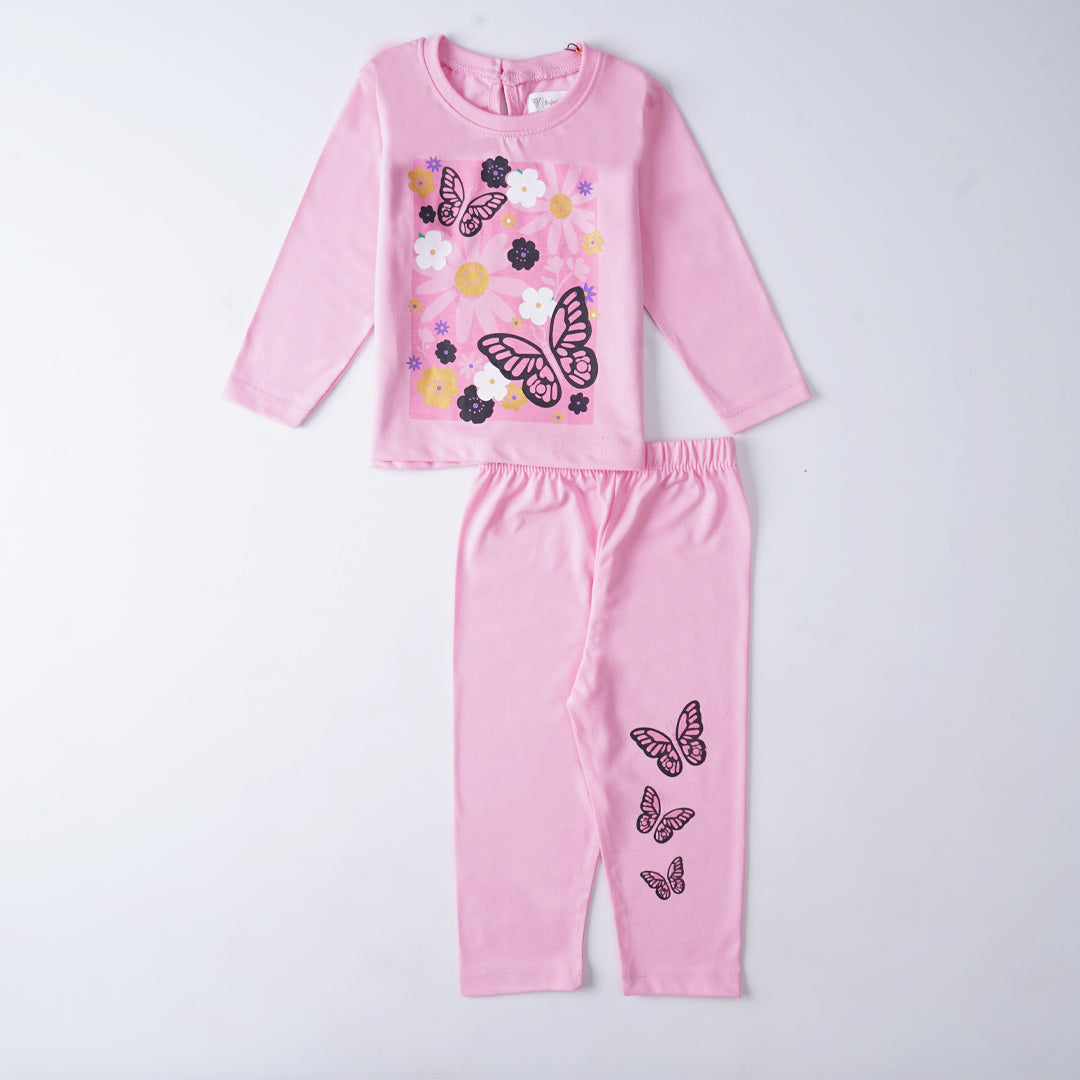 Girls Printed Full Sleeve Suit